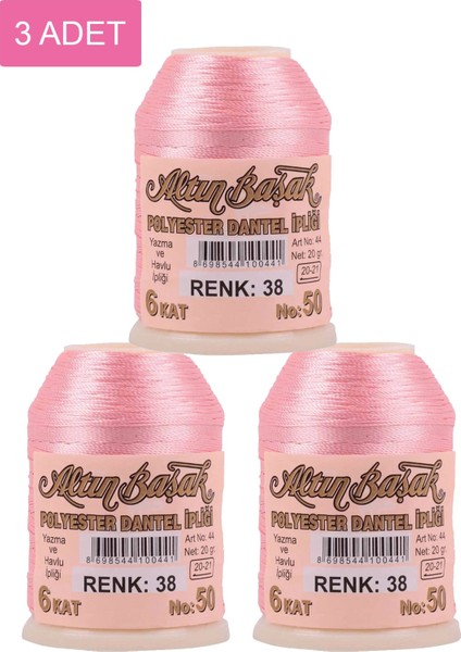 3 Adet Altınbaşak Oya ve Dantel Ipi 20 gr - Royaleks - No: 038