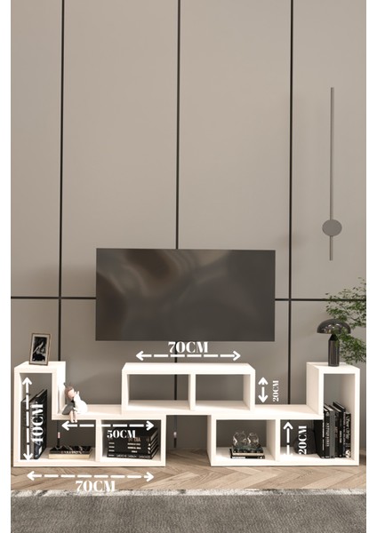 Tetris Tv Ünitesi,çok Amaçlı Ünite,kitaplık,portatif Minifix Kurulum