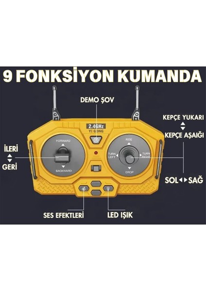 Uzaktan Kumandalı Full Fonksiyon Metal Premium 1:16 Ölçek Şarjlı Sesli Işıklı Buldozer 9 Fonksiyon modelleri
