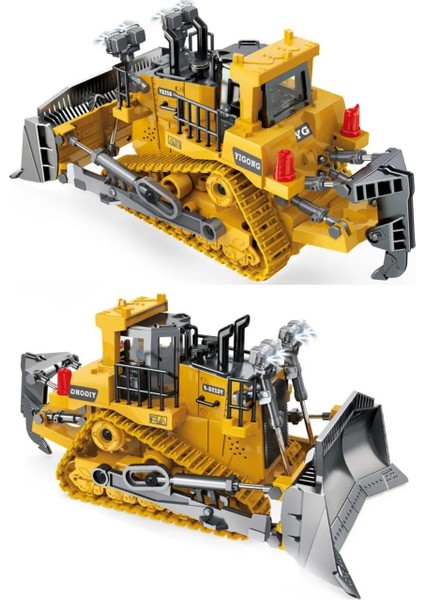 Uzaktan Kumandalı Full Fonksiyon Metal Premium 1:16 Ölçek Şarjlı Sesli Işıklı Buldozer 9 Fonksiyon indirimleri
