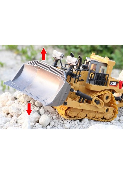 Uzaktan Kumandalı Full Fonksiyon Metal Premium 1:16 Ölçek Şarjlı Sesli Işıklı Buldozer 9 Fonksiyon