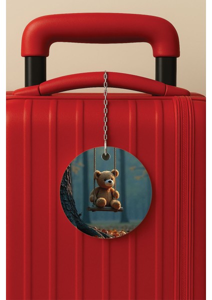 Desenli Baskılı Pleksi Zincir Aparatlı Bavul Etiketi Valiz Etiketi Oyun Arkadaşım