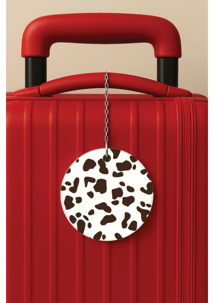 Desenli Baskılı Pleksi Zincir Aparatlı Bavul Etiketi Valiz Etiketi Dalmaçyalı