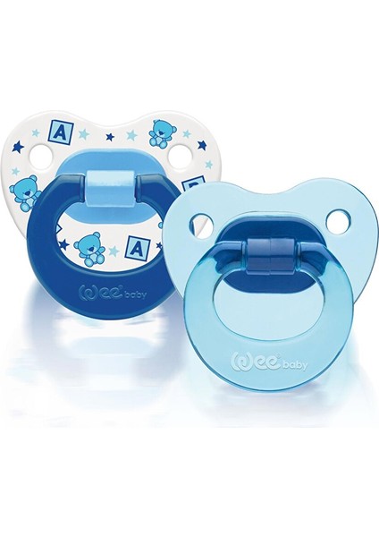 438 Wee Baby 2'li Damaklı Emzik No:2 Mavi modelleri