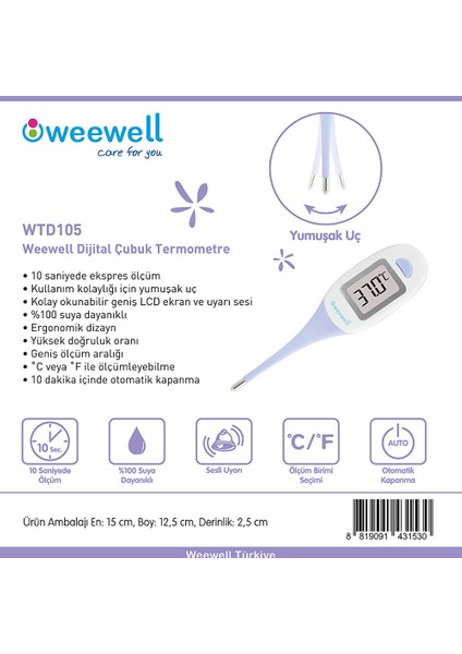WTD105 Geniş LCD Ekran Dijital Çubuk Ateş Ölçer modelleri