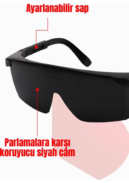 Iş Güvenliği Gözlüğü Kaynakçı Tipi Darbeye Dayanıklı Uv Korumalı Gözlük fırsatları