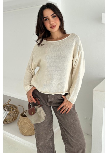 Kadın Omuz Açık Salaş Triko Kazak – Soft Elegance fiyatları