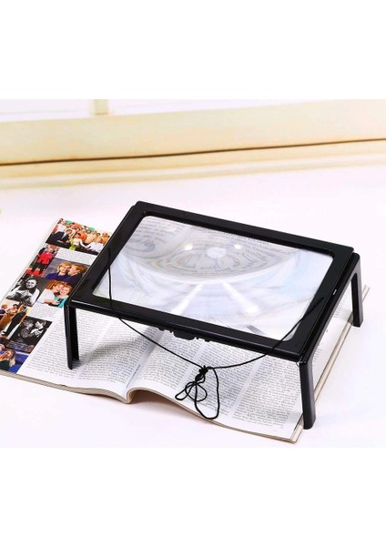 Yaşlılar Için A4 Boyutu Masa Tipi Işıklı Okuma Büyüteç TH275205B indirimleri