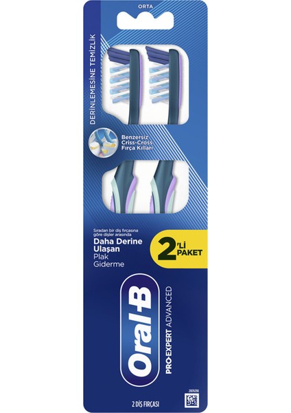 Pro-Expert Advenced Derinlemesine Temizlik Diş Fırçası Orta 2'li 2 Adet
