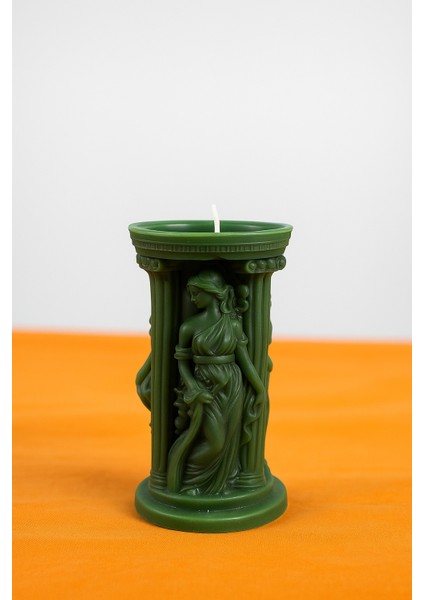 El Yapımı Roma Sutunu Desenli Dekoratif Renk Çeşitli Hediyelik Mum