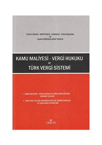 Kamu Maliyesi - Vergi Hukuku ve Türk Vergi Sistemi