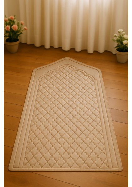 Ekstra Yumuşak Süngerli Diz Ağrıtmayan Ortopedik Kapitone Seccade Özel Kaydırmaz Taban 70X120 Ebat