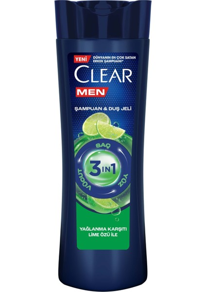 3in1 Yağlanma Karşıtı Lime Özlü Şampuan 350 ml 3 Adet