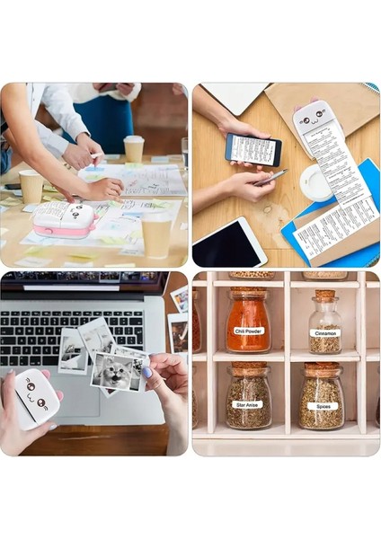 Taşınabilir Yazıcı, Mini Cep Kablosuz Termal Yazıcı Android Ios Akıllı Telefonlar Için Uygun, Bt Mürekkepsiz Baskı, Etiketler, Fişler, Fotoğraflar, Notlar, Öğrenme (5324) modelleri