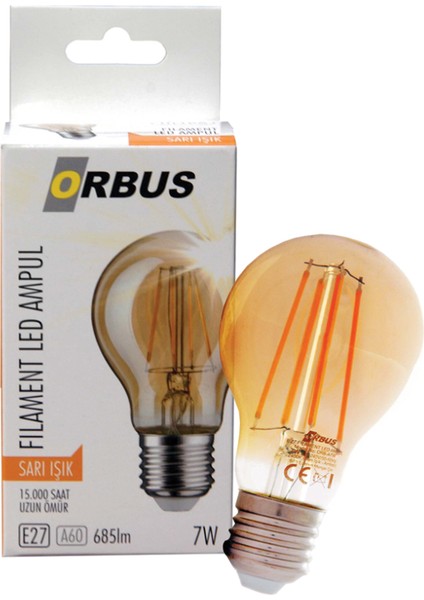 4 Adet Ampul Orbus LED Filament A60 E27 6W fiyatları