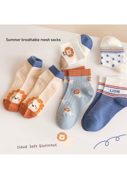 5'çift Bebek & Çocuk Çorap Özel Aslan,yıldız ,safari Desenli Ekstra Rahata Dokusu Hobins Sportswear & Company Markası Ile modelleri