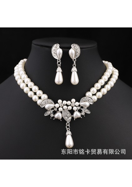 Damla Şeklinde Elbise Aksesuarı Kolye Küpe Seti (Yurt Dışından)