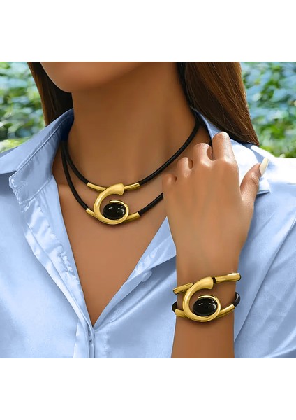 Bohem Tarzı Spiral Salyangoz Tasarım Kadın Kolye Bileklik Seti (Yurt Dışından)