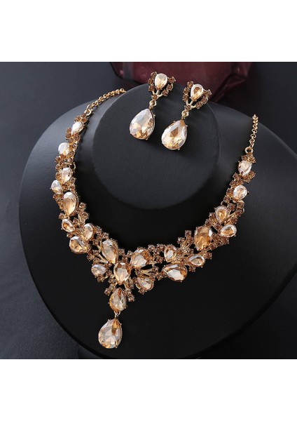 Yapay Elmas Kolye Küpe Seti, Yemek ve Partiler Için (Yurt Dışından)