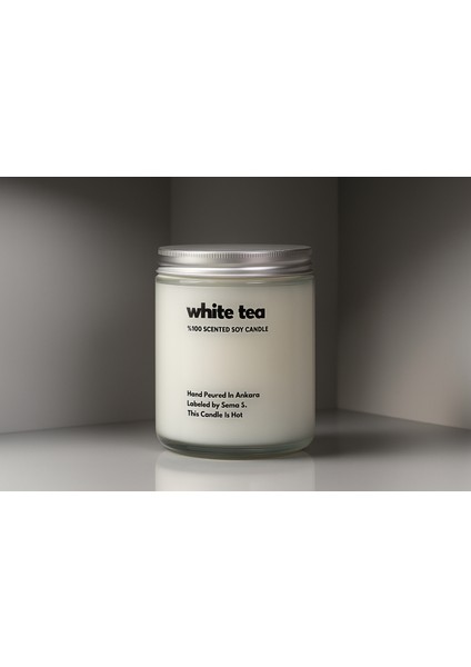 : White Tea : Cam Kavanozda Kokulu %100 Soya Mum (Beyaz Çay, Limon, Bergamot, Ylang Ylang) fiyatları