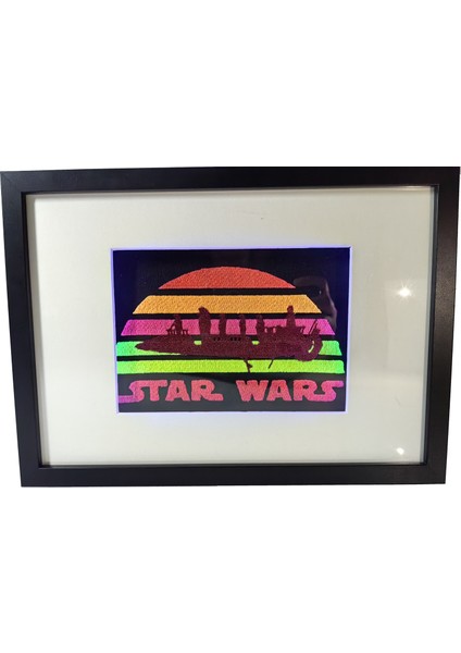 Star Wars 6 - Uv LED Li Neon Nakış Işlemeli 21X30 cm modelleri