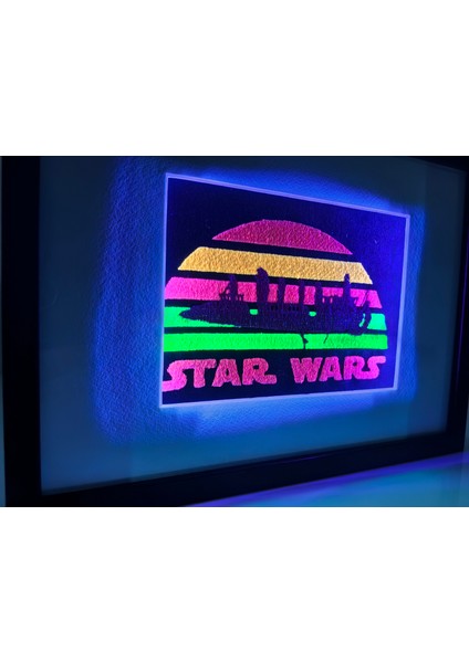 Star Wars 6 - Uv LED Li Neon Nakış Işlemeli 21X30 cm fırsatları