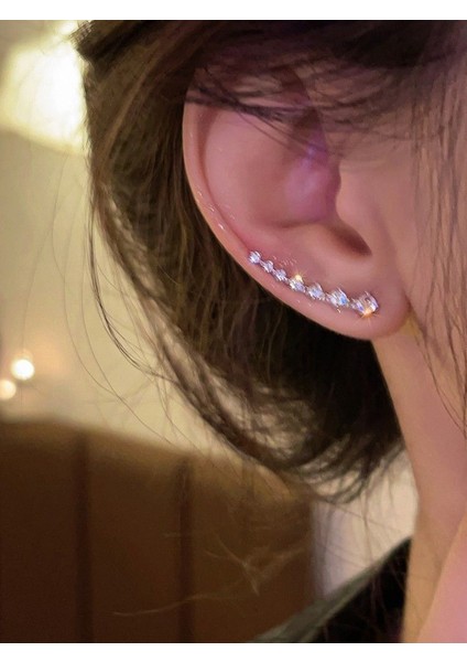 Tek Satır Yedi Yıldızlı Dizili Kübik Zirkonya Küpe, Kadınlar Için Çok Satan, Hafif Lüks ve Çeşitli Kombinlere Uygun Küp Küpe, Şık Model Bileklik (Yurt Dışından) modelleri