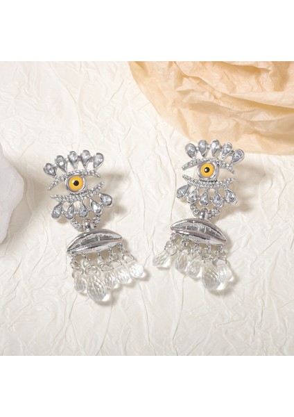 Göz Püskülü Hafif Lüks, Halka Küpeler, Fransız Tarzı Son Moda Gözü Küpeler (Yurt Dışından)