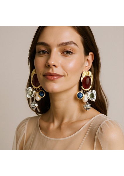 Tianzerun, Kişisel, Retro, Lüks Tasarım, Yapay Mücevher Taşı, Hayvan Temalı Metal Figür Kolye Küpe (Yurt Dışından) fiyatları