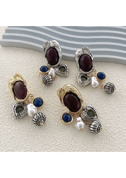 Tianzerun, Kişisel, Retro, Lüks Tasarım, Yapay Mücevher Taşı, Hayvan Temalı Metal Figür Kolye Küpe (Yurt Dışından) modelleri