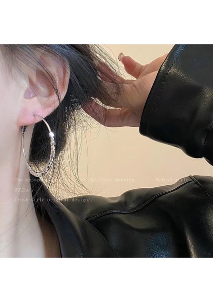 Parçalanmış Gümüş Büyük Halka Küpe Kadın (Yurt Dışından) fiyatları