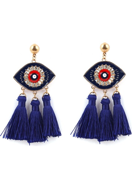 Gözü Serisi, Yaratıcı Tasarım, Moda, A Tılı Tarz, Alaşım Kordonlu, Püsküllü Küpe (Yurt Dışından)