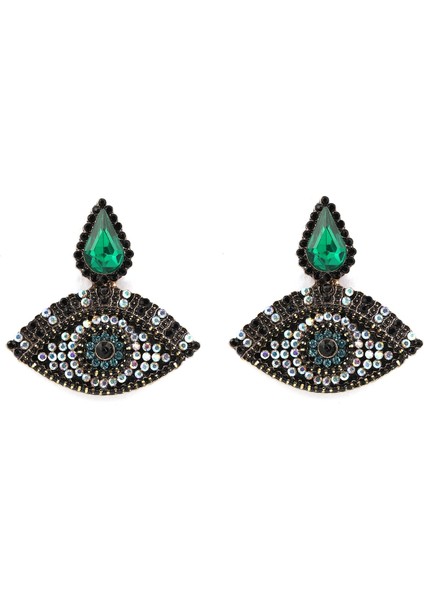 Cadılar Bayramı Gözü Serisi Yaratıcı Kişisel Çok Amaçlı Moda Alaşım Elmas Süslemeli Küpe (Yurt Dışından)