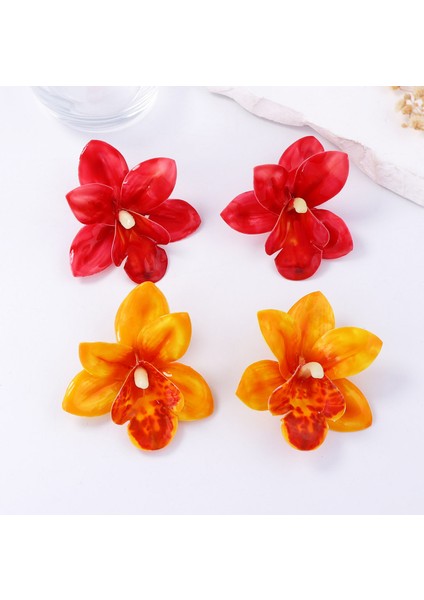 Bohem Tarzı A Tılı Moda Sade Damlama Etkili Benzersiz Kumaş Çiçek Küpe, Her Kıyafete Uygun Tatil Stili Kadın Modeli (Yurt Dışından) indirimleri