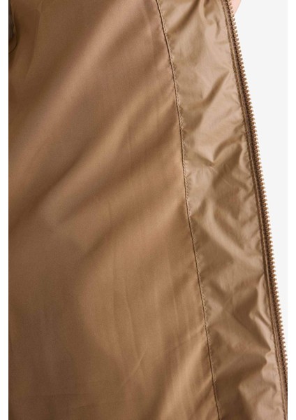 Relax Fit Kapüşonlu Fermuarlı Şişme Parka F2896AX25WN