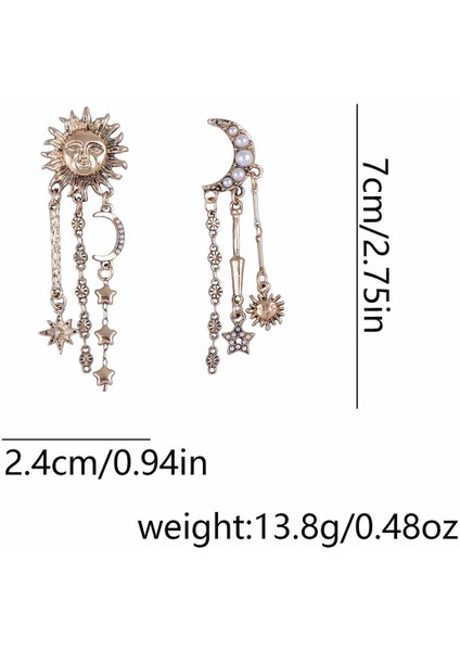 Tianzerun, Kişisel, A Tılı Güneş, Ay ve Yıldız Püsküllü Küpe, Yaratıcı Geometrik Evren ve Planet Kadın Aksesuarı (Yurt Dışından) fırsatları