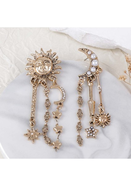 Tianzerun, Kişisel, A Tılı Güneş, Ay ve Yıldız Püsküllü Küpe, Yaratıcı Geometrik Evren ve Planet Kadın Aksesuarı (Yurt Dışından) indirimleri