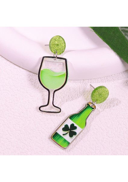 Saint Patrick Küpeleri Yeşil Ab Modeli Bira Akrili (Yurt Dışından)