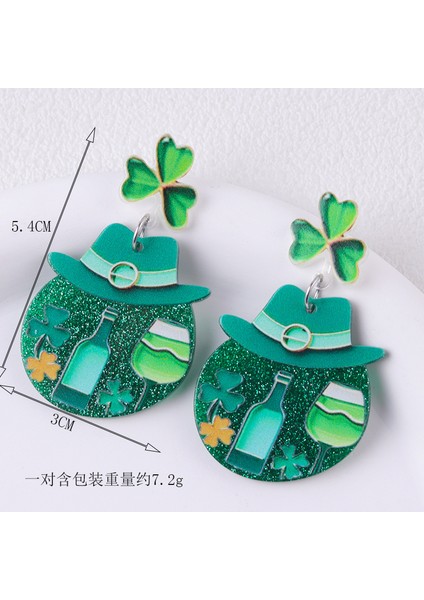 Saint Patrick Küpeleri Yeşil Ab Modeli Bira Akrili (Yurt Dışından) modelleri