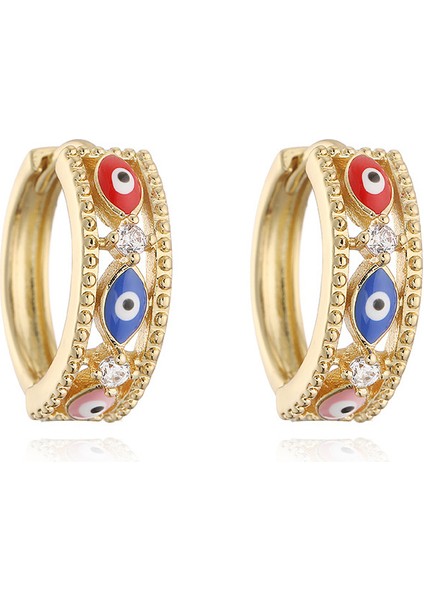 Bohem Tarzı Gözü Küpe, Kadınlar Için Niche Tasarım, Renkli Damla Yağlı Göz Küpeleri (Yurt Dışından)