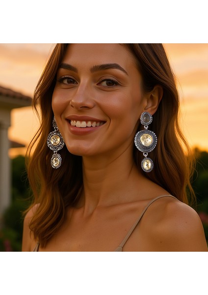 Retro, Kişisel, Trend, Hafif Lüks, Yüksek Tasarım, Alaşım, Geometrik, Yuvarlak, Elmaslı Küpe - Kadın (Yurt Dışından) fiyatları