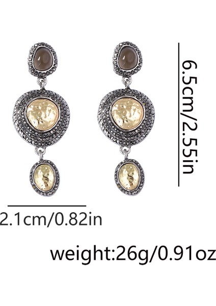 Retro, Kişisel, Trend, Hafif Lüks, Yüksek Tasarım, Alaşım, Geometrik, Yuvarlak, Elmaslı Küpe - Kadın (Yurt Dışından) modelleri