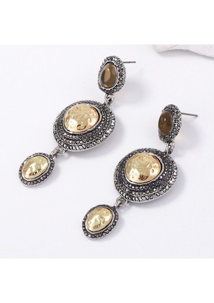 Retro, Kişisel, Trend, Hafif Lüks, Yüksek Tasarım, Alaşım, Geometrik, Yuvarlak, Elmaslı Küpe - Kadın (Yurt Dışından) indirimleri