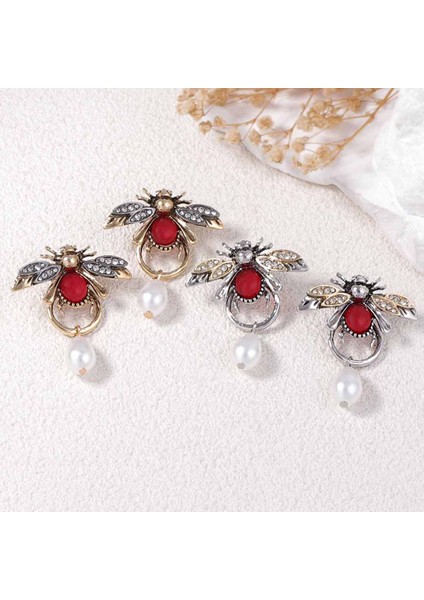 Çapraz Özel Retro Böcek Damla Yapay Inci Minik Zirkon Işlemeli Hayvan Tarzı Kızlar Için Lüks Zarif Tasarım Küpeler (Yurt Dışından) modelleri