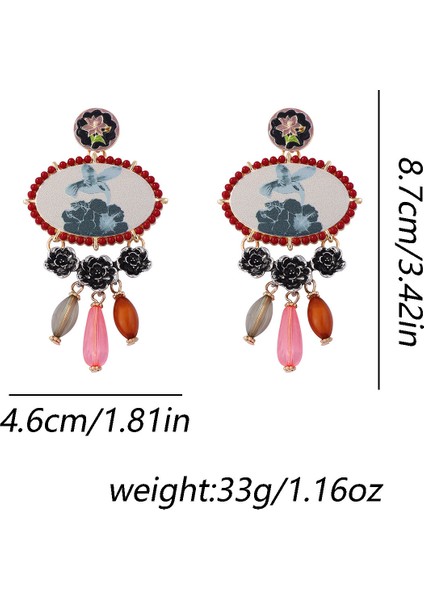 Tianzerun, A Tılı Moda Etnik Sanat Retro Tarzı Alaşım Reçine Kuş ve Çiçek Püsküllü Kolye Küpe (Yurt Dışından) fırsatları