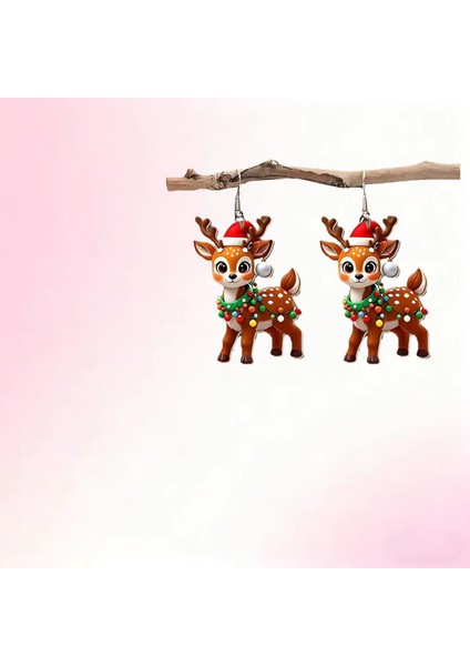 Noel Geyiği Akrilik Küpe (Yurt Dışından) modelleri