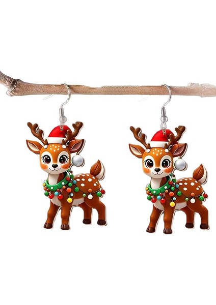 Noel Geyiği Akrilik Küpe (Yurt Dışından) fırsatları