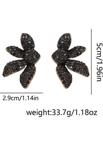 Za Çapraz Basit Moda Zarif Hafif Lüks Alaşım Tam Elmaslı Çiçekli Yarım Daire Küpe, Her Zevke Uygun Günlük Iş Seyahati Kadın Küpesi (Yurt Dışından) fırsatları