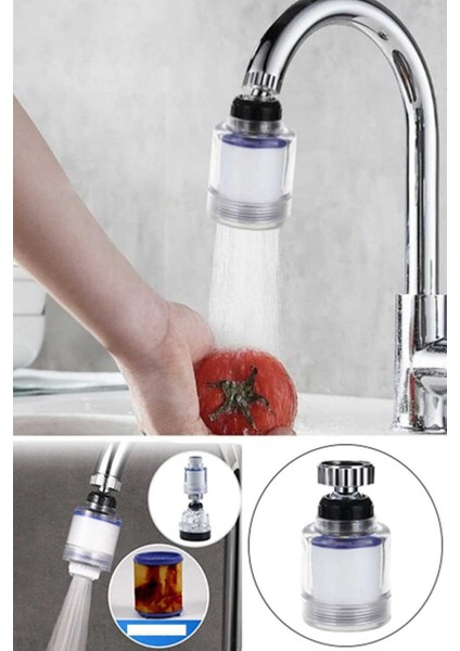 Filtreli 360° Hareketli Mutfak Musluk Başlığı + 2 Adet Yedek Filtre indirimleri