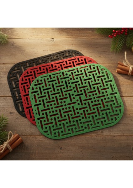 2 Adet Dikdörtgen Keçe Amerikan Servis 33X44-DESENLI Amerikan Servis